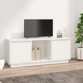 Mobile Porta Tv Bianco 110,5x35x44 Cm İn Legno Massello Di Pino /