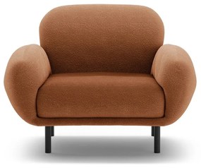 Poltrona color terracotta con rivestimento in bouclé Poppy – Micadoni