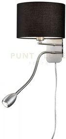Hotel applique 2 luci led + paralume nero e14  20x23,5cm led inclus...