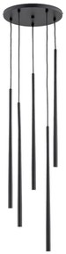 Lampadario a sospensione con filo CARMEN 5xG9/40W/230V diametro 30 cm nero