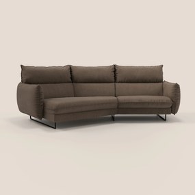 Monamour divano moderno angolare con opzione relax elettrico in microfibra smacchiabile impermeabile T11 marrone