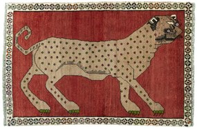 Gabbeh Tappeto 150x100 Rosso (Iran) Annodato A Mano