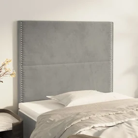 Testiere 2 pz grigio chiaro 100x5x78/88 cm in velluto
