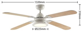 Starluna Tedric ventilatore LED pale bianco/faggio