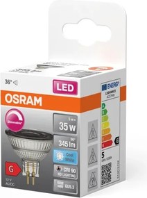 Lampadina LED dimmerabile MR16 GU5,3/5W/12V 4000K 36° CRI 90 - Osram