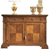 Credenza classica 2 porte 2 cassetti legno bassano segreto 141x48x101 - Mobili 2G