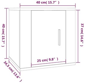 Mobile Porta TV a Parete Rovere Sonoma 40x34,5x40 cm