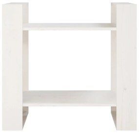 Libreria/Divisorio Bianco 60x35x57 cm in Legno Massello di Pino