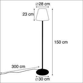 Lampada da terra per esterni intelligente nera con Wi-Fi A60 - Virginia