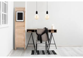 Lampadario a sospensione con filo MIROS 2xE27/60W/230V nero