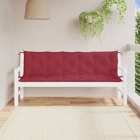 Cuscini Per Panca 2 Pz Rosso Vino 180x50x7 Cm İn Tessuto Oxford /