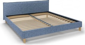 Letto matrimoniale imbottito blu con griglia 200x200 cm Tina - Ropez