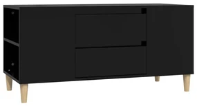 Mobile porta tv nero 102x44,5x50 cm in legno multistrato