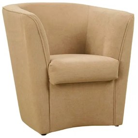 Poltrona beige in tessuto antimacchia dallo stile moderno e imbottita