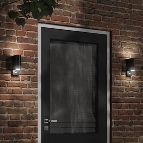 Applique Con Sensore 2 Pz Nere İn Alluminio Pressofuso /