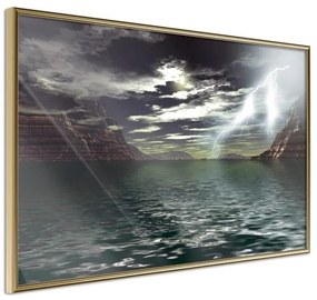 Poster  Storm over the Canyon  Cornice Quadri Cornice d'oro, Larghezza x Altezza Home decor 90x60