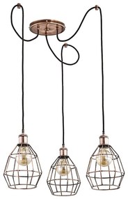 Lampadario a sospensione con filo FIREFOX 3xE27/15W/230V ragno bronzo
