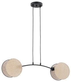 Lampada A Sospensione 2 Luci Moderna Nut In Acciaio Effetto Naturale