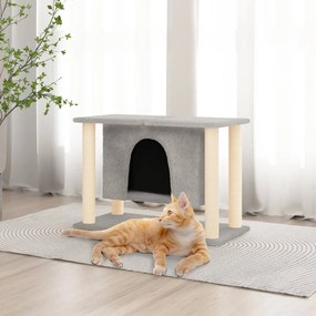 Albero Per Gatti Con Tiragraffi İn Sisal Grigio Chiaro 50 Cm /