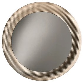 Specchio tondo ENEA con cornice cannettata Oro D160 cm