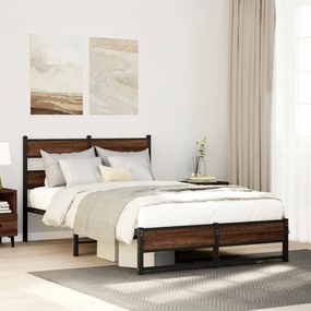 Giroletto Senza Materasso İn Metallo Rovere Marrone 120x200 Cm /