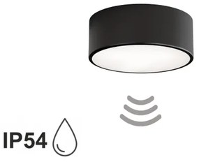 Plafoniera da bagno con sensore CLEO, 1x E27/24W/230V, Ø 20 cm, IP54, nero
