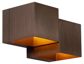 Lampada da parete moderna bronzo scuro 2 luci - Transfer Double