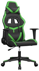 Sedia da gaming nera e verde in similpelle