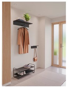 Scarpiera nera in acciaio 33x33x80 cm A-Shoe – Zone