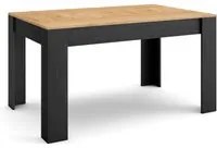 Tavolo da Pranzo, 140x90x76 cm, Per 6 comensali, Tavolo Cucina, Rovere e nero RF3654