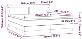 Giroletto a Molle con Materasso Grigio Scuro 180x200 cm Tessuto