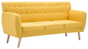 Divano a 3 posti rivestito in tessuto 172x70x82 cm giallo