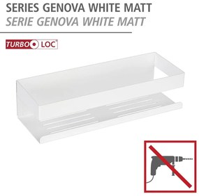 Mensola da bagno senza foratura bianco opaco in acciaio inox con aggancio Turbo-loc Genova – Wenko