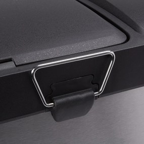 Cestino per la spazzatura color argento opaco in acciaio per raccolta differenziata/con pedale 18+8 l Tri Selectif – MSV
