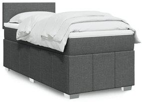 Giroletto A Molle Con Materasso Grigio Scuro 80x200 Cm Tessuto /