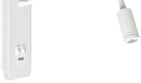 LED Lampada flessibile da parete con base USB 1xLED/8W+1xLED/2W/230V bianco