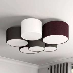 Lindby Laurenz, plafoniera a 6 luci, grigio, marrone