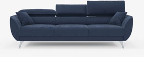 Michelangelo 4 Posti – Divano con 3 sedute estensibili e poggiatesta reclinabili in elegante tessuto vellutino smacchiabile T30