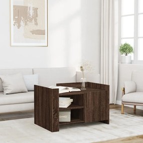 Tavolino Da Salotto Rovere Marrone 80x50x50cm Legno Multistrato /