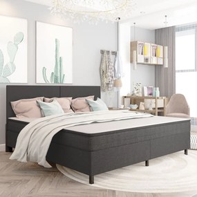 Letto A Molle Grigio İn Tessuto 200x200 Cm /