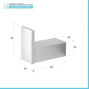 Set con appendino, porta rotolo e porta salviette a muro argento Sky