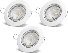 Aigostar - Set di 3 faretti LED da incasso, attacco 1x GU10, 4,5W, 230V, 6500K, bianco