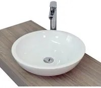 Lavabo da appoggio senza troppo pieno 47x14cm bianco Mues Stutru