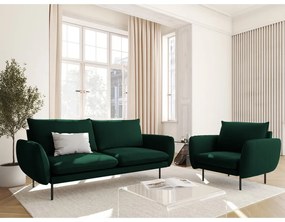 Divano in velluto verde scuro 160 cm Vienna - Cosmopolitan Design