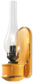 Applique Vintage Candela Ceramica Gialla 1 Luce E14