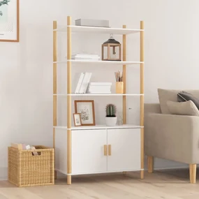 Credenza Bianca 80x40x153 Cm İn Legno Multistrato /