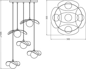 Osram - Lampadario a sospensione su cavo DECOR PEARL 5xG9/5W/230V beige