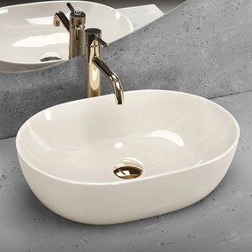 Lavabo da appoggio Rea LISA ECRU SHINY