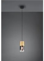 Sospensione Singola Robin Ottone Vetro Fum Trio Lighting