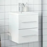 Mobile da Bagno con Lavabo Integrato Bianco Lucido 3278761